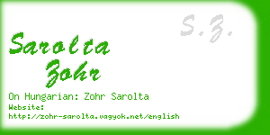 sarolta zohr business card